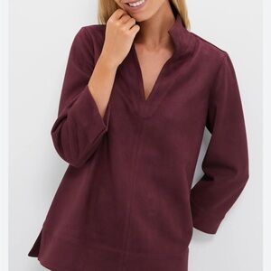 Tuckernuck Suede Top Burgundy NWOT Size S